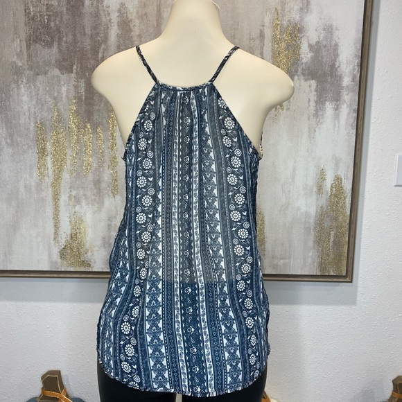 Navy and White Patterned Women's Top - Picture 4 of 4